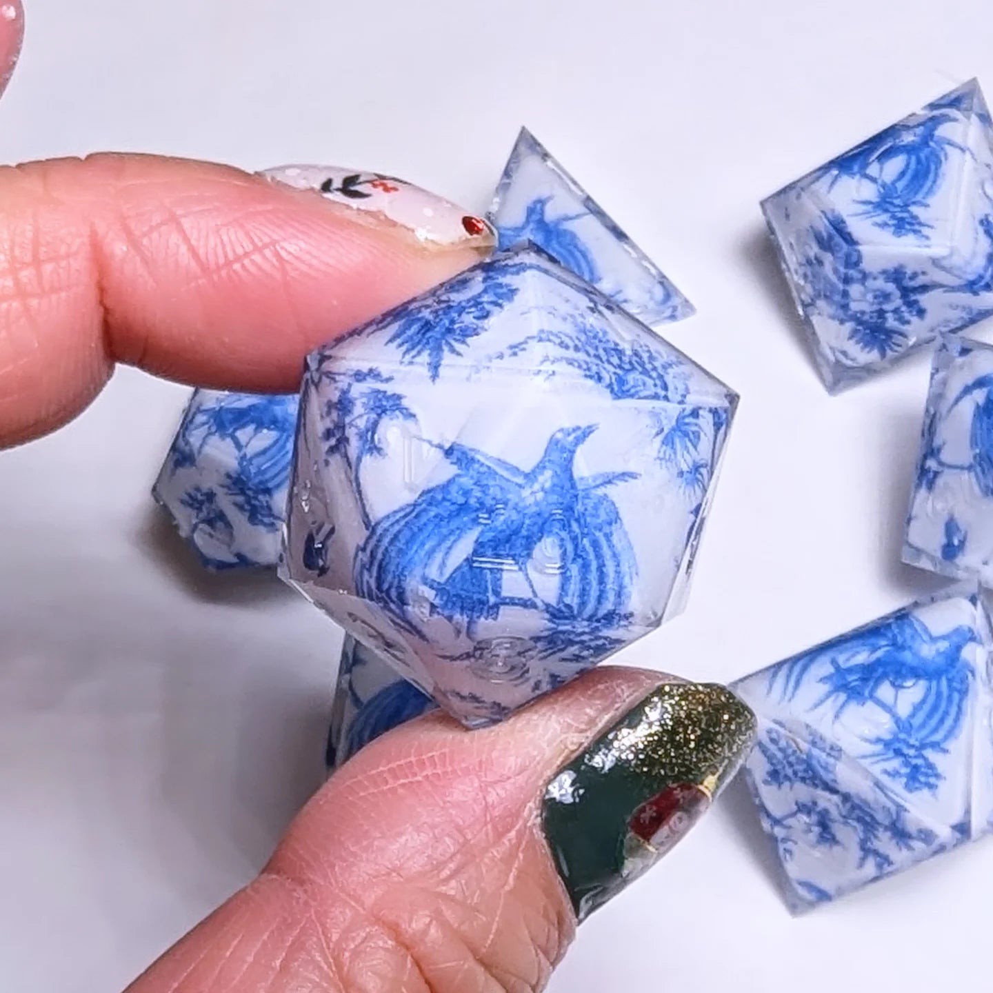Qing Hua Bird of Paradise Washi Tape Dice Set