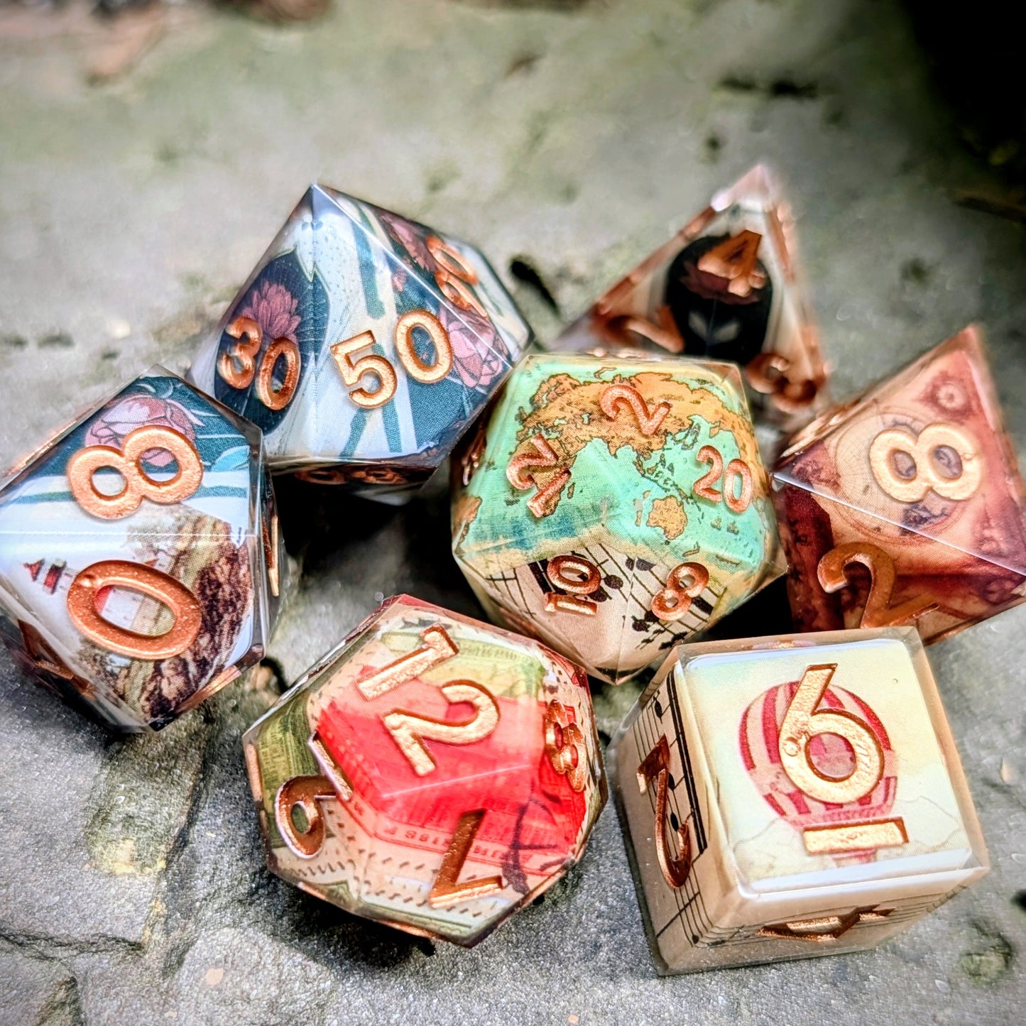 Retro World Washi Tape Dice Set