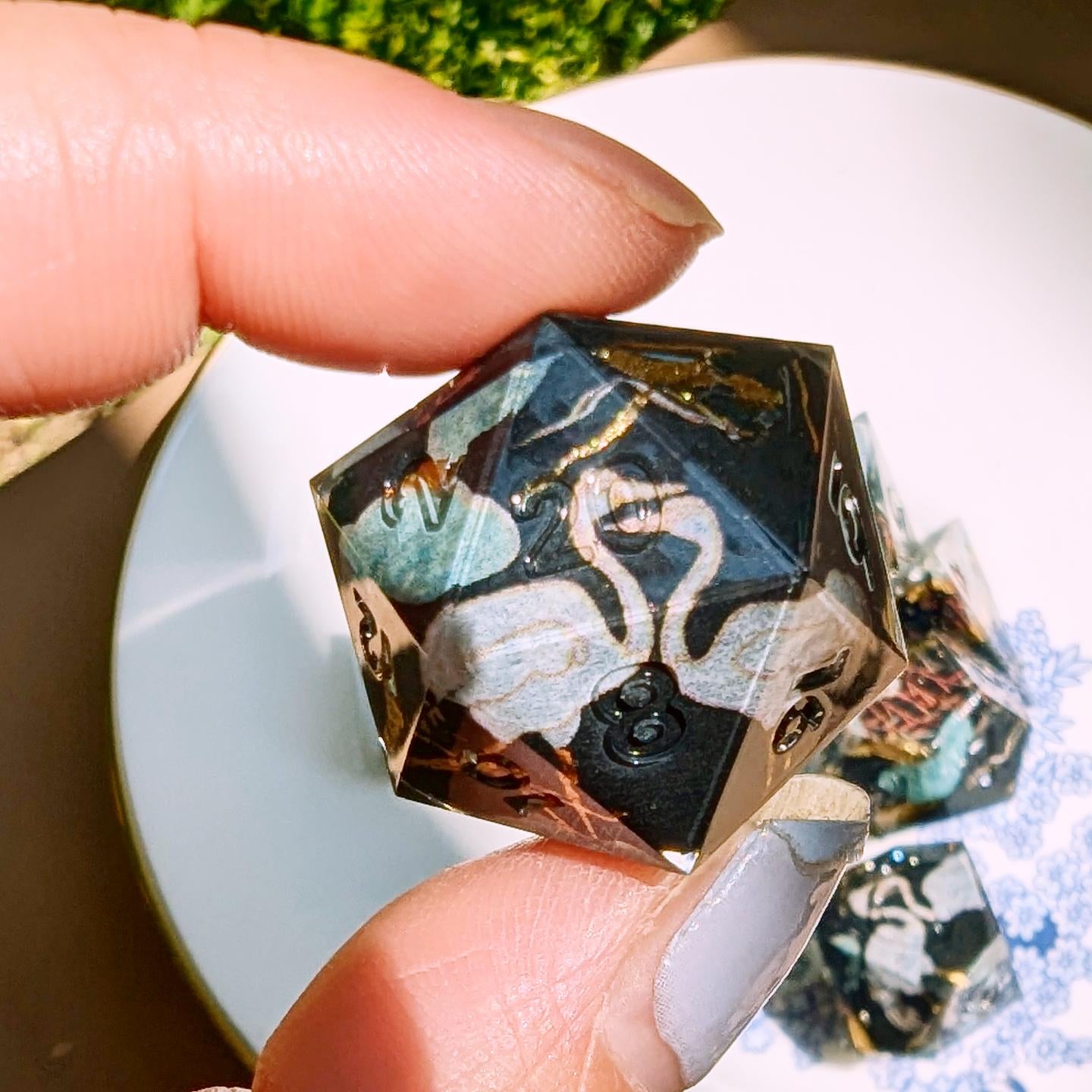 Dark Crane Lovers Washi Tape Dice Set