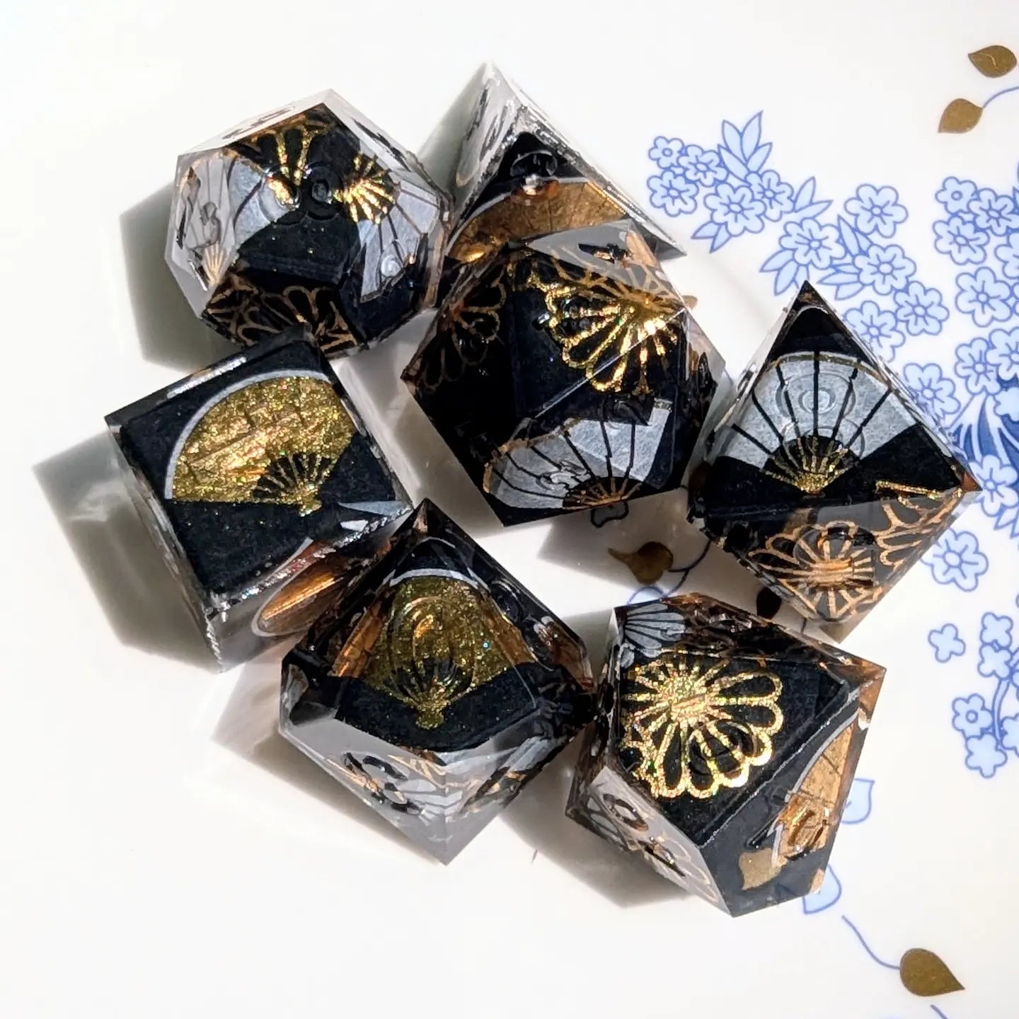 Golden Fan Daisies Washi Tape Dice Set