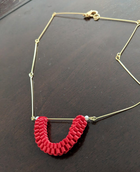 Red Ribbon Necklace