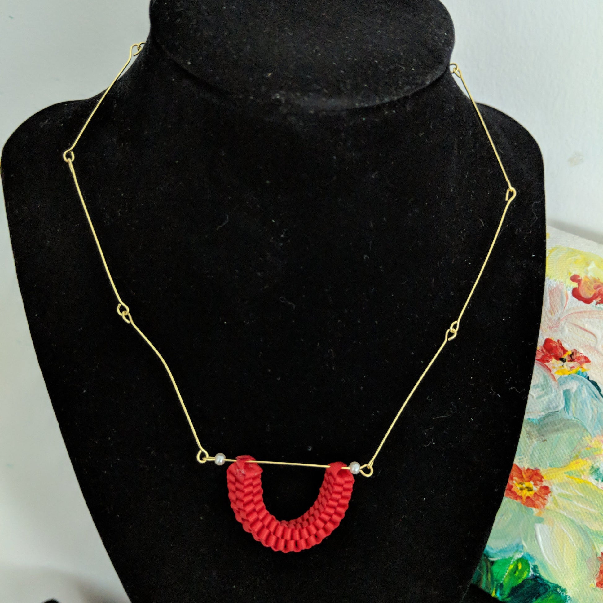 Red Ribbon Necklace