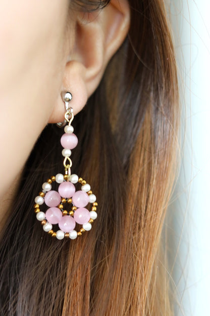 Cherry Blossom Sakura Beads Earrings