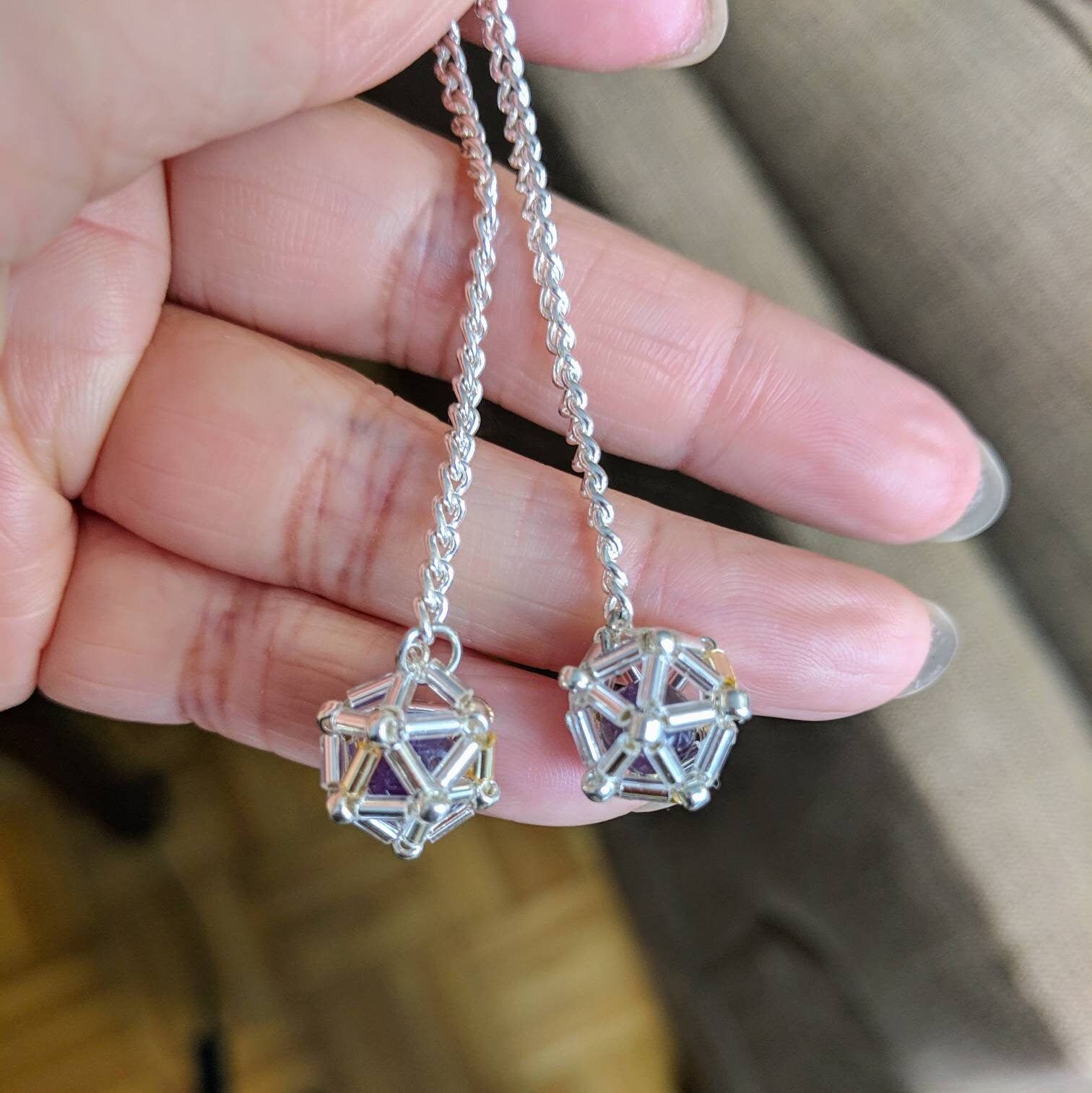 Icosahedron d20 earrings