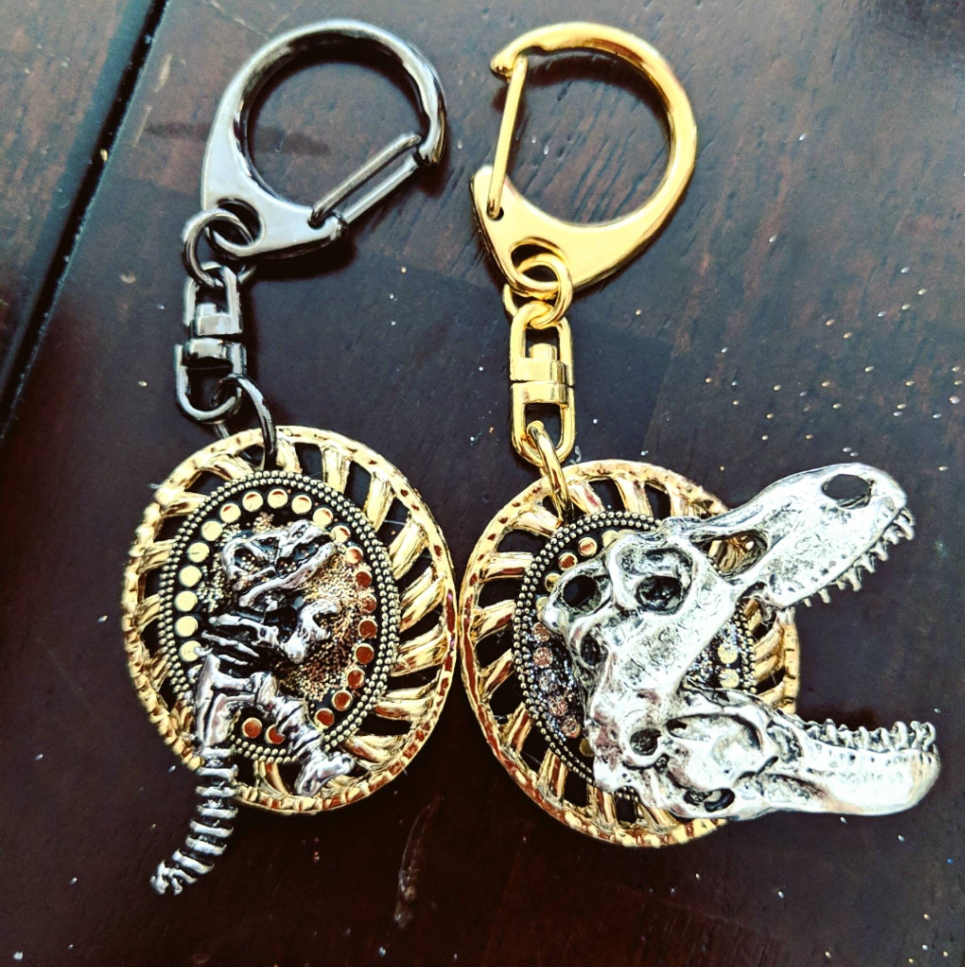 T-rex Dinosaur Bones Necklace Custom Initial