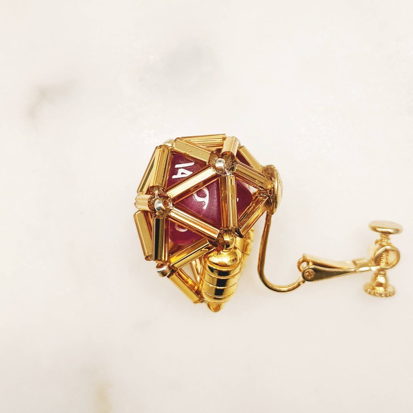 Mini D20 Earrings With Magnetic Opening