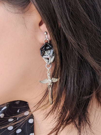 Critical Role Yasha inspired mini removable D20 Earrings