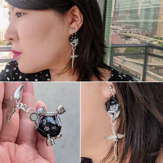 Critical Role Yasha inspired mini removable D20 Earrings