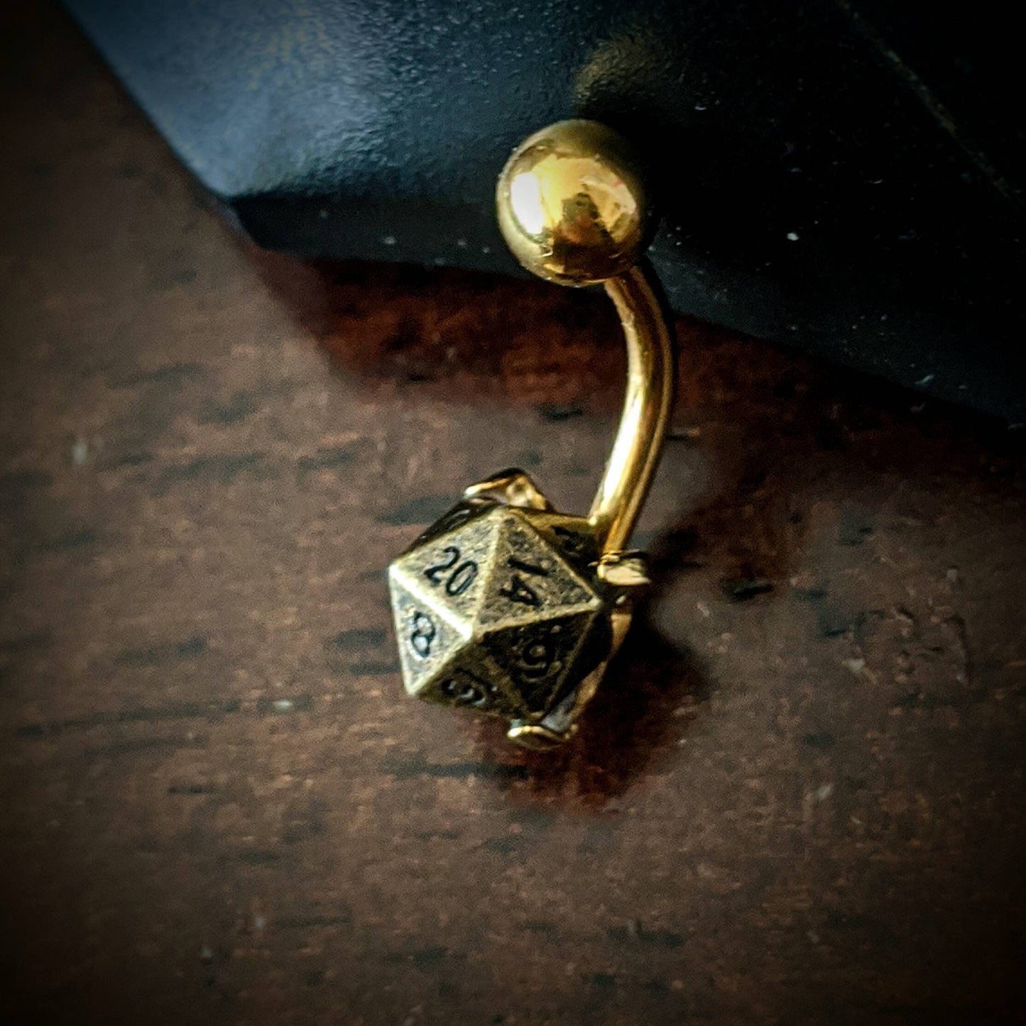 D20 belly button ring