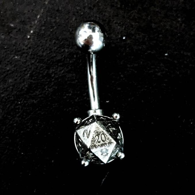 D20 belly button ring
