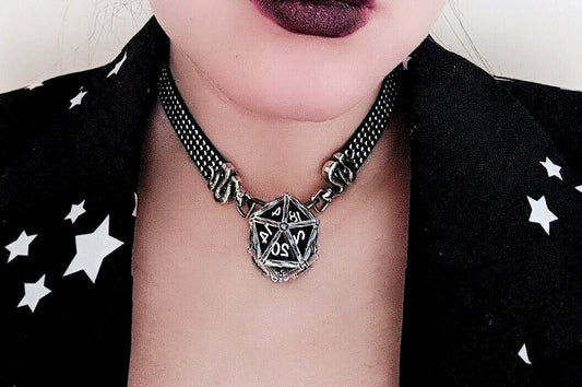 D20 Choker Necklace with Snake Connector