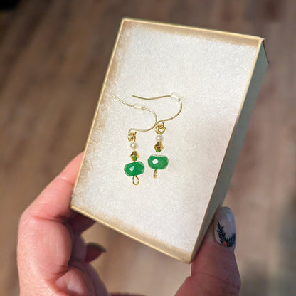 Minimalist Jade Bead Earrings