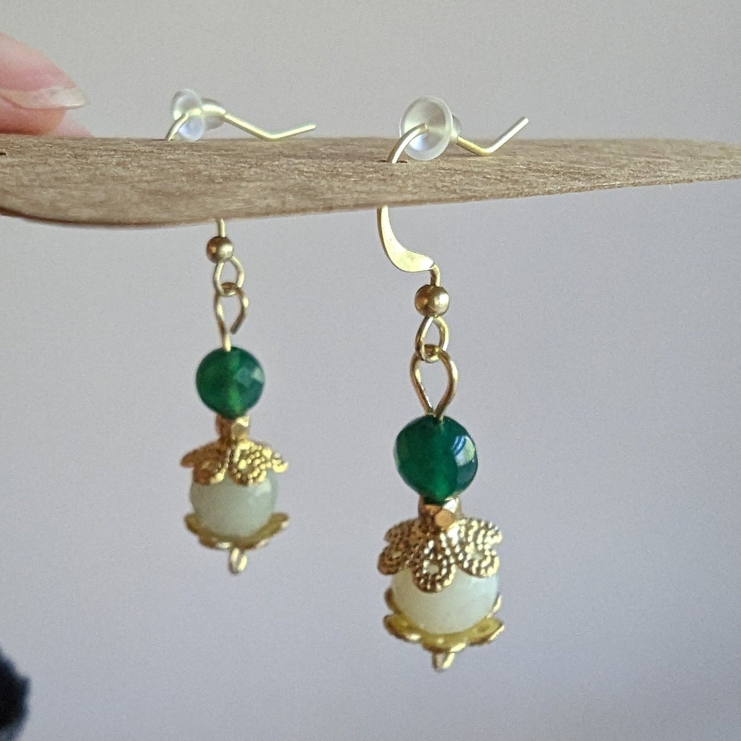Jade Lantern Minimalistic Earrings Asian Palace Inspired Earrings Collection