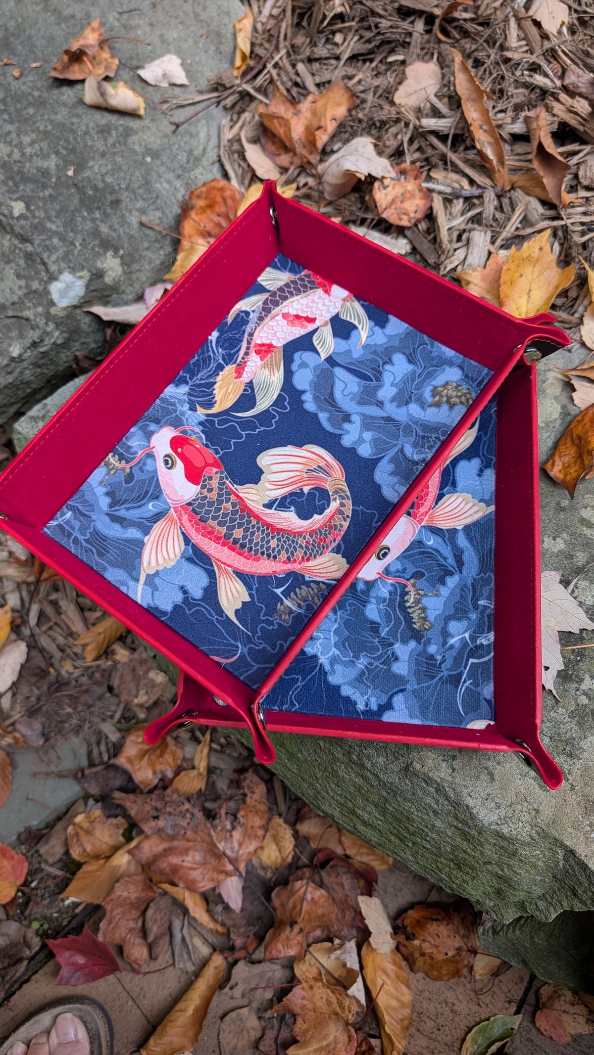 Koi Fish Velvet Fabric Dice Tray