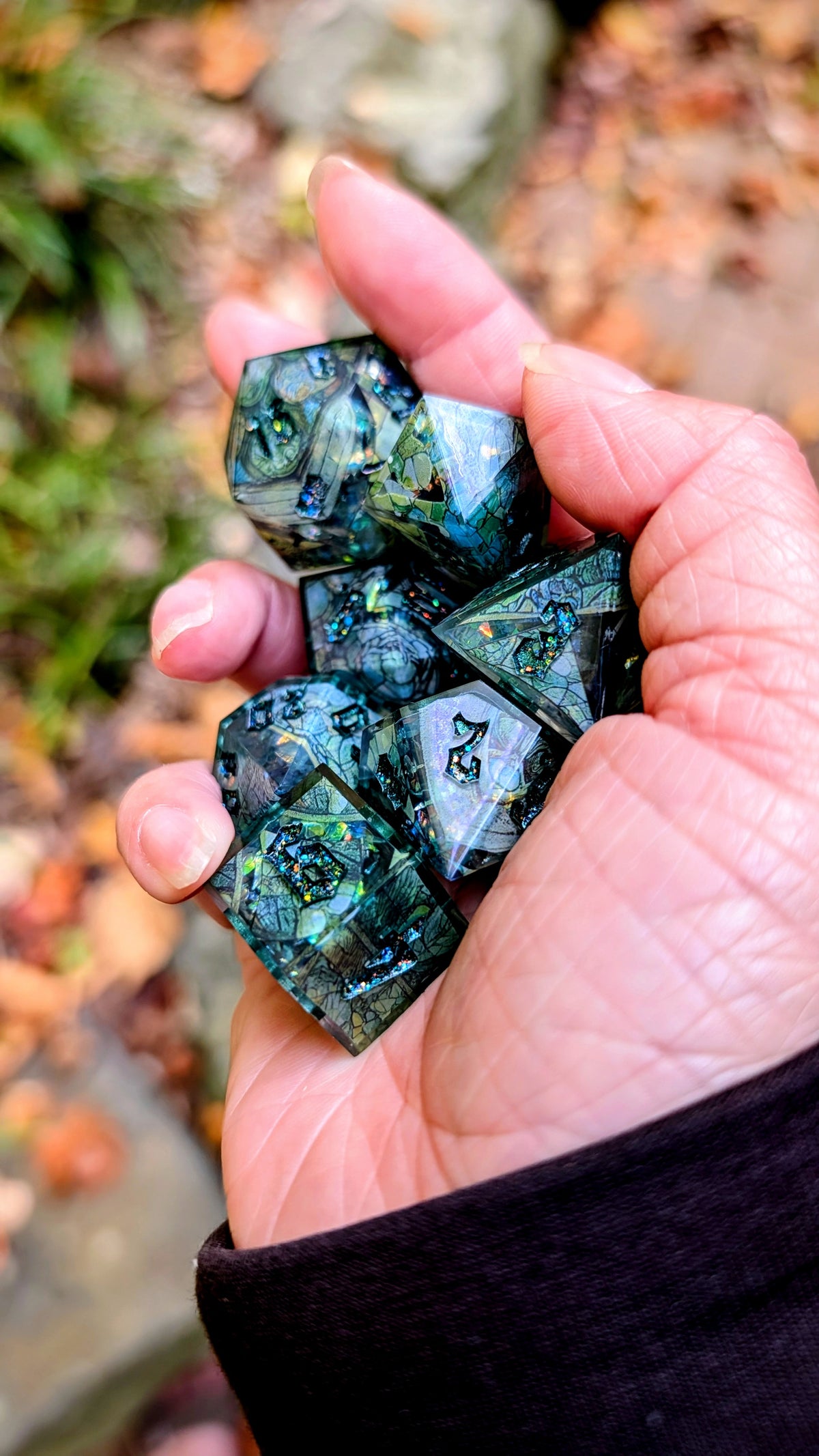 Fragmented Fae Cathedral Alt Shaped 7pc Dice Set