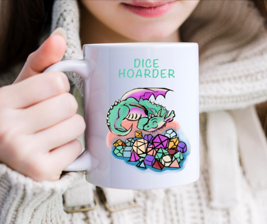 Cute Dragon Dice Hoarder 11 oz Mug