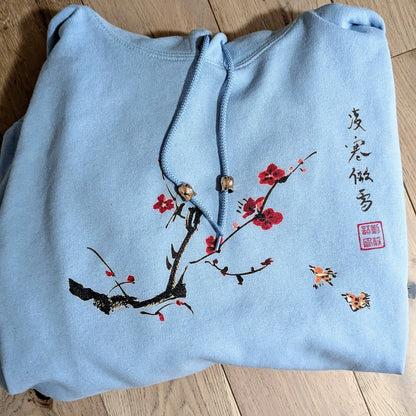 Plum Blossom Birds Brave Spirit Hoodie Sweatshirt