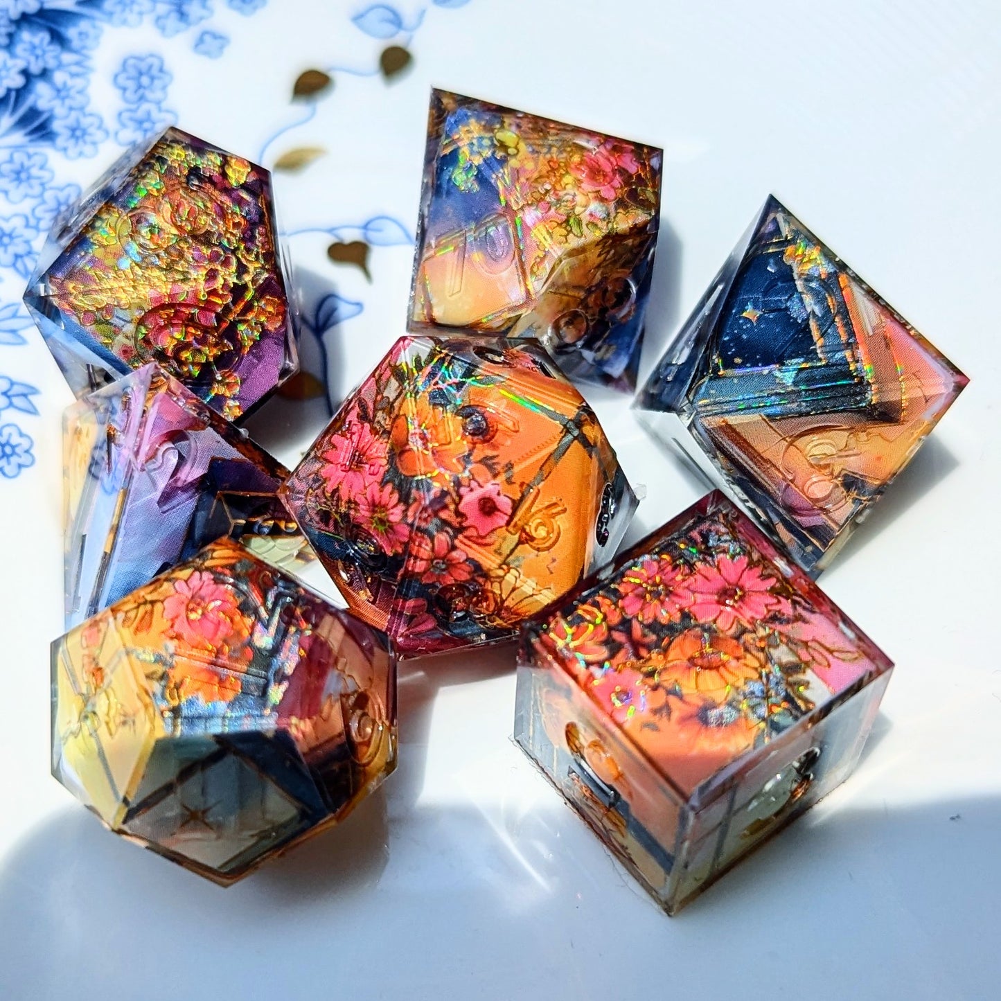 Sunset Flower Field Washi Tape Dice Set