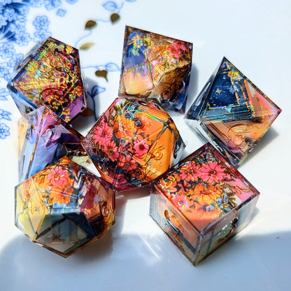 Sunset Flower Field Washi Tape Dice Set