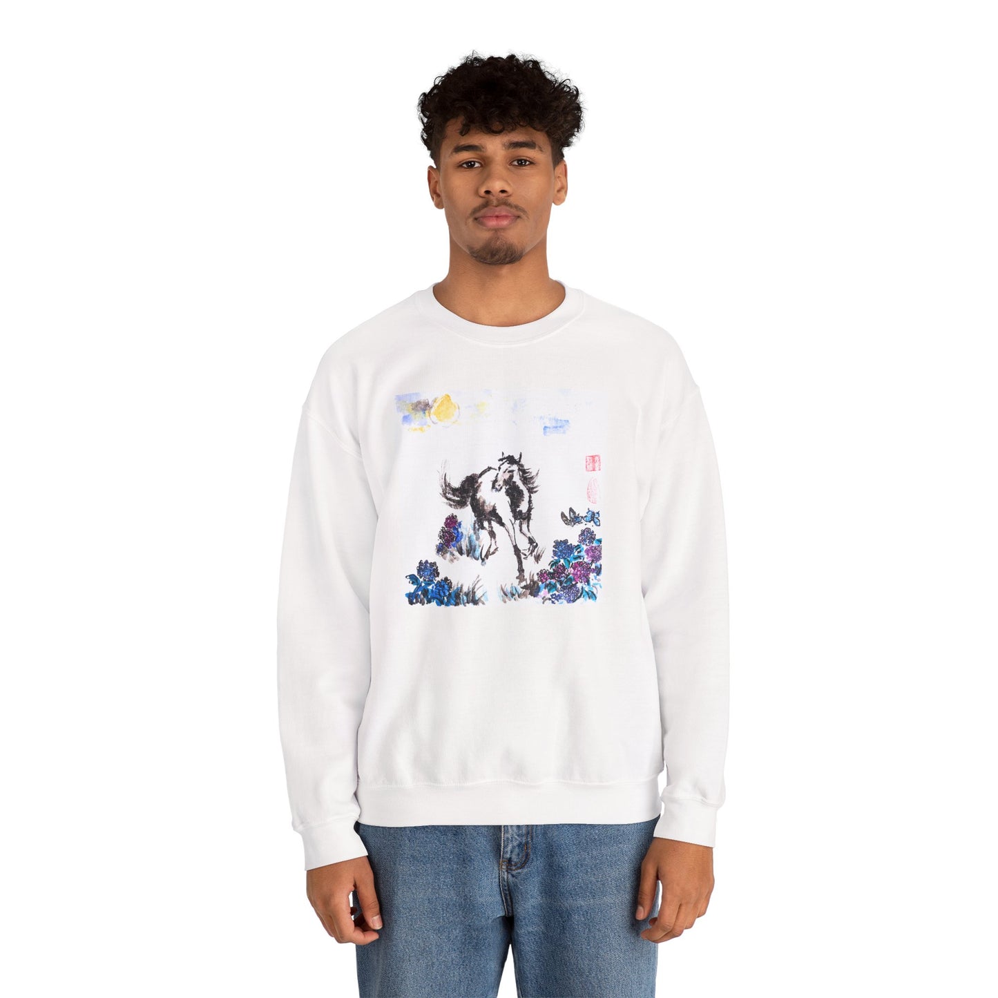Horse Flower Field Lunar New Year Sweatshirt
