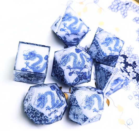 Qing Hua Flying Dragon Washi Tape Dice Set