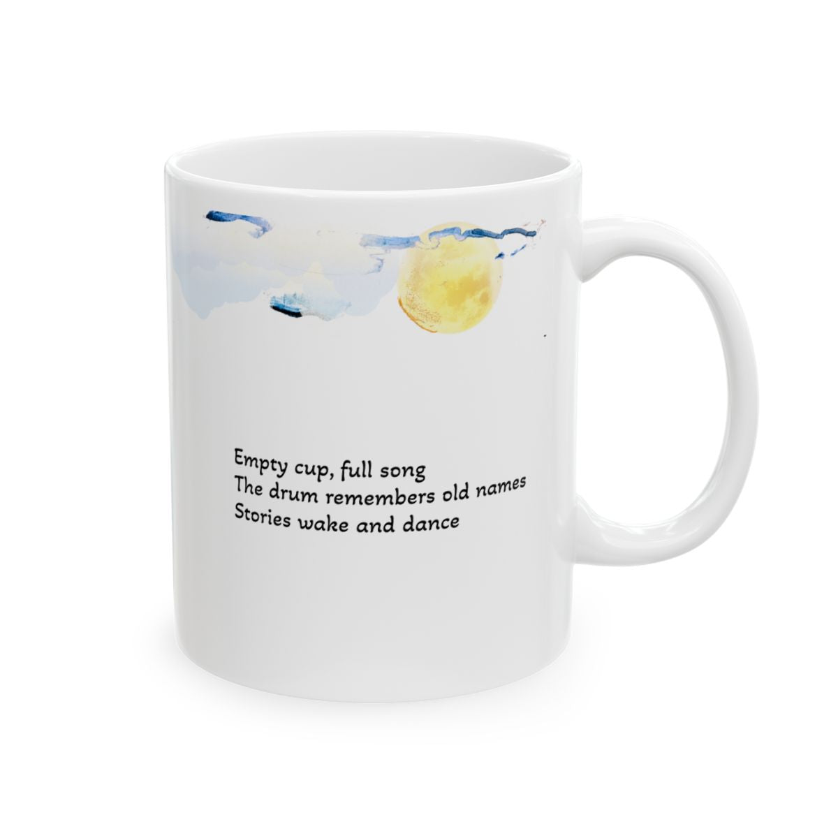 Drum Yokai Under Moonlight Bard with Haiku Mug