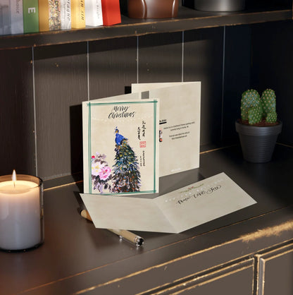 Peacock Christmas Card