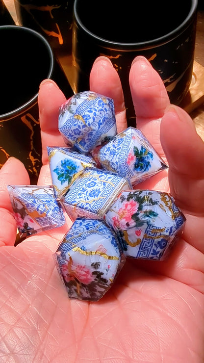 Kintsugi Flower Porcelain Washi Tape Dice Set