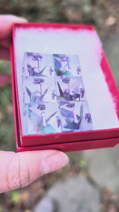 Origami Crane 6D6 in Purple Oasis