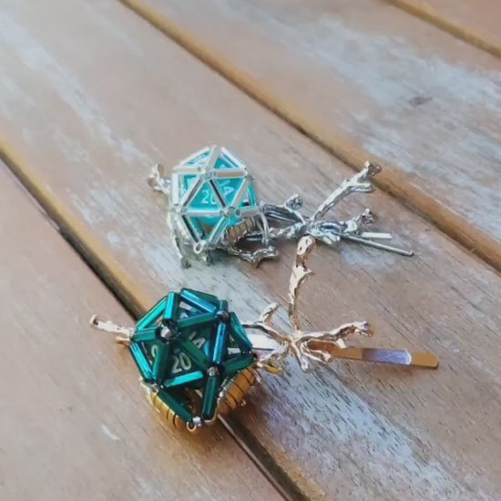 Removable mini D20 Hairpin