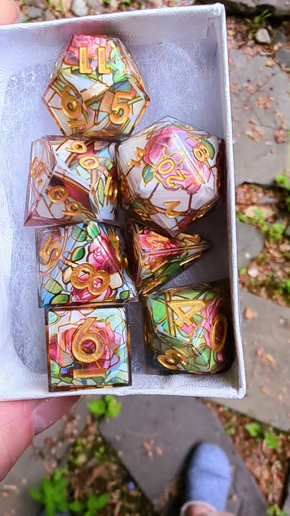 Stained Glass Rose Washi Tape Dice Set