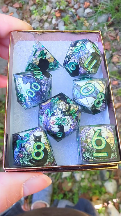 Stained Glass Cat Washi Tape Dice Set