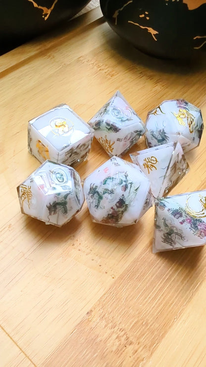 Flying Dragon Painting Washi Tape Dice Set