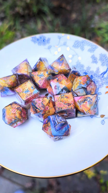 Sunset Flower Field Washi Tape Dice Set