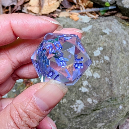 Two origami crane D20s 25mm