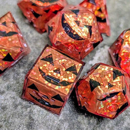 Jack-o'-lantern 7pc Dice Set