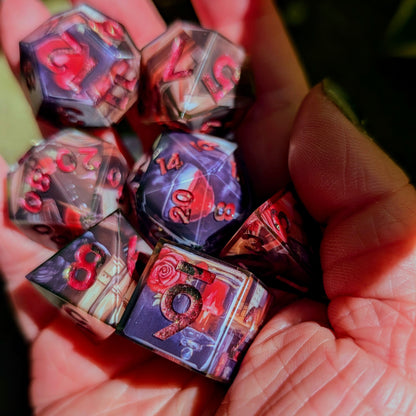 Vampire Library Semi-Clear Tape 7pc Dice Set