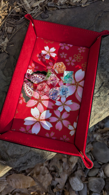 Kimono Fabric Velvet Dice Tray