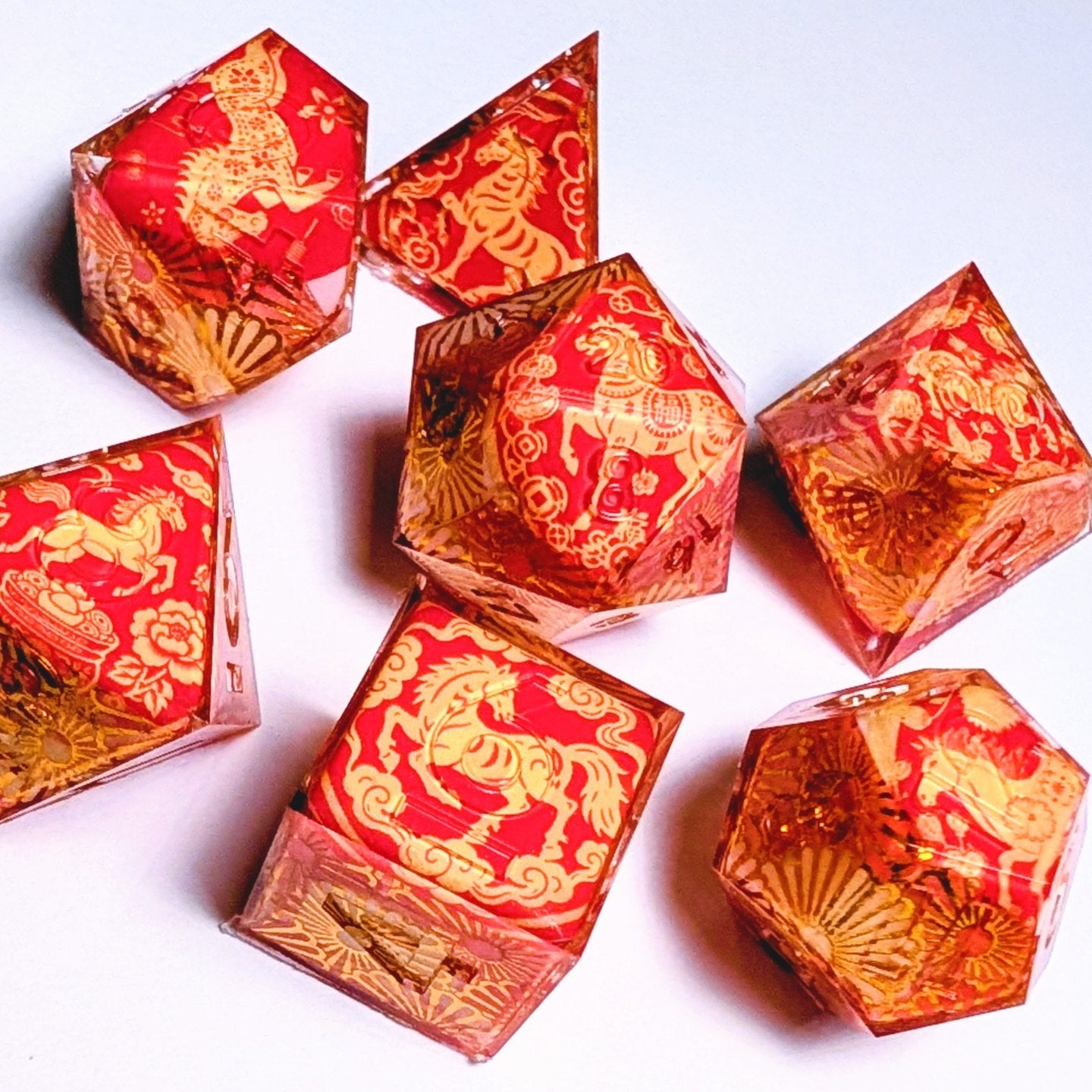 Red Papercut Horse Washi Tape Dice Set