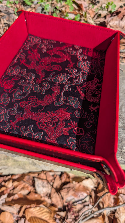 Velvet Black and Red Dragon Dice Tray