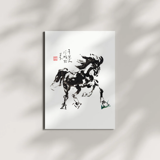 Galloping Horse Chinese Brush Ink Painting Museum-quality Giclee Art Print
