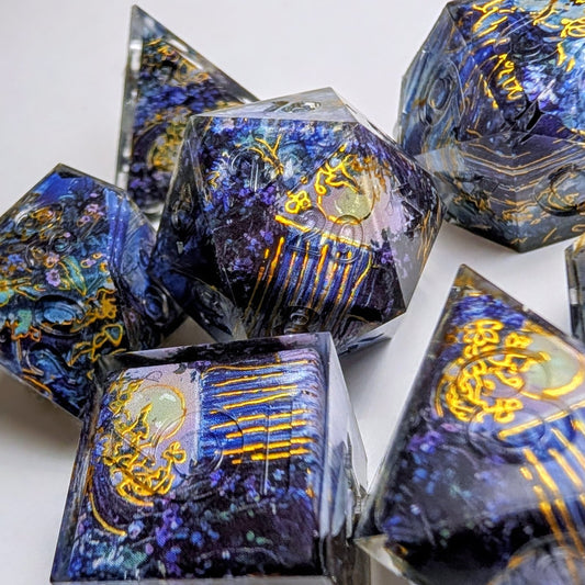 Full Moon Waterfall Glitter Washi Tape Dice Set