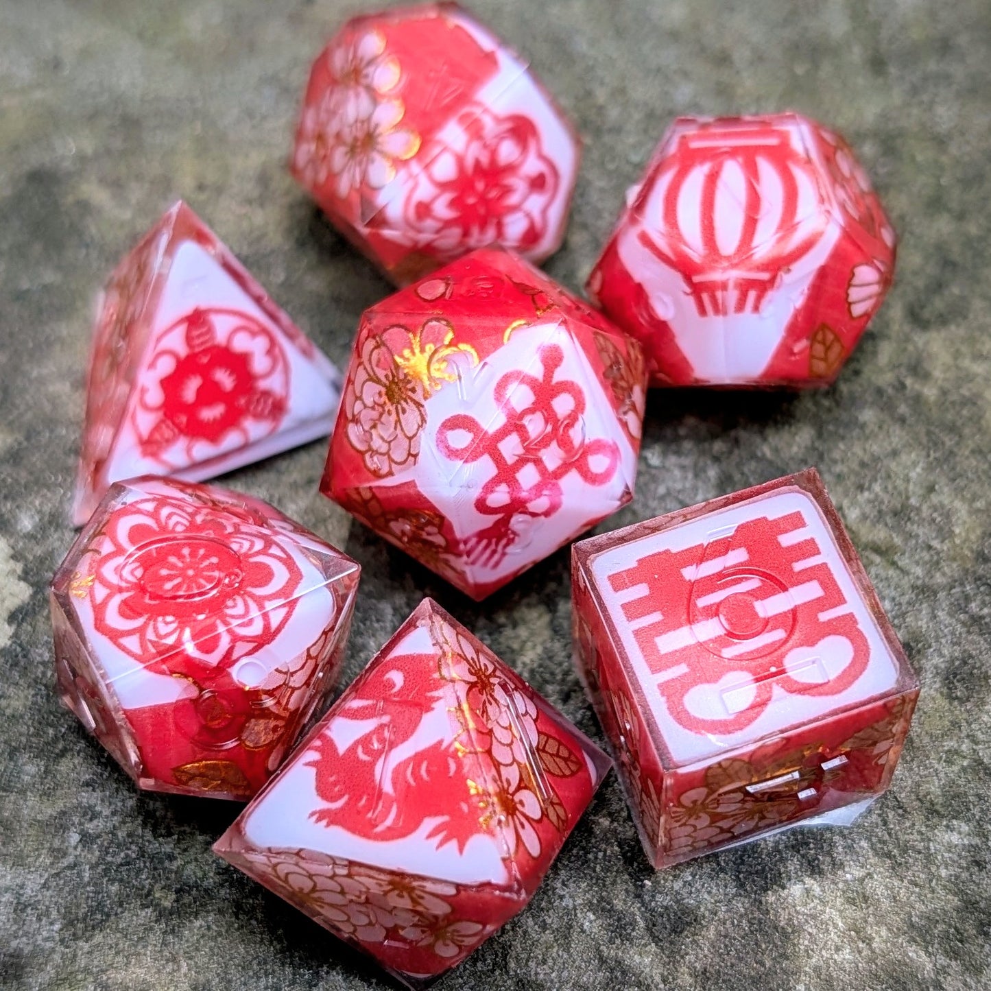 Paper Cut Double Happiness Washi Tape 7pc Dice Set