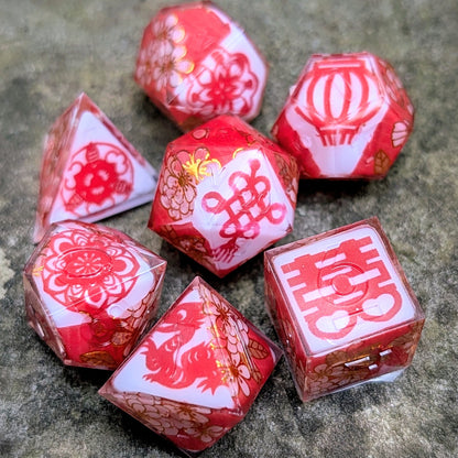 Paper Cut Double Happiness Washi Tape 7pc Dice Set