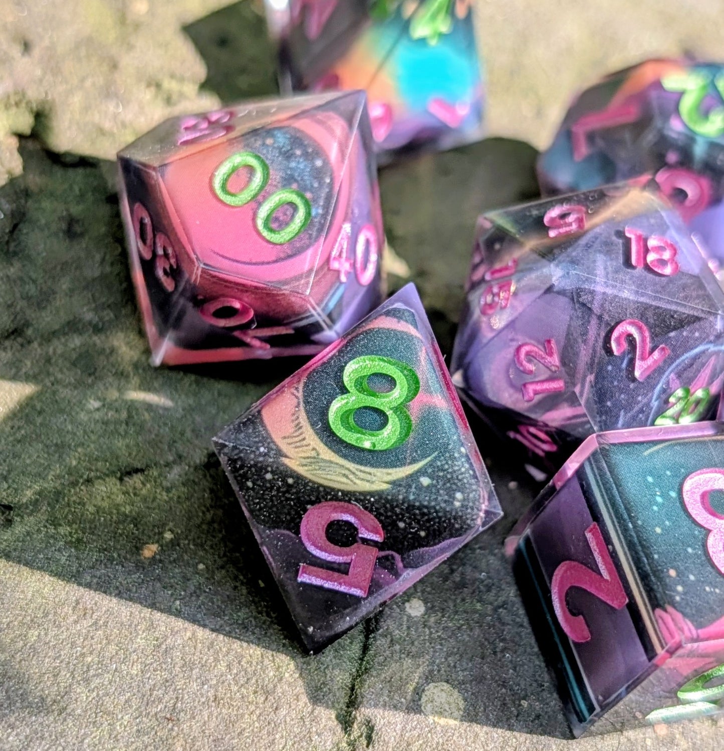 Cosmic Rainbow Moon Washi Tape Dice Set