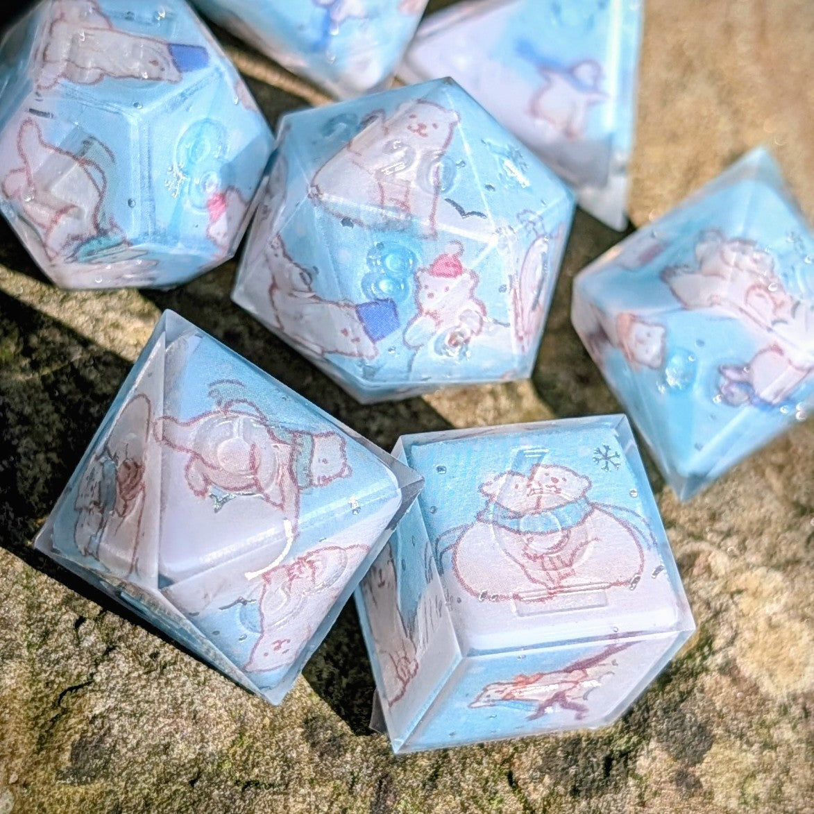 Polar Bear Holiday 7pc Dice Set