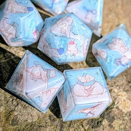 Polar Bear Holiday 7pc Dice Set