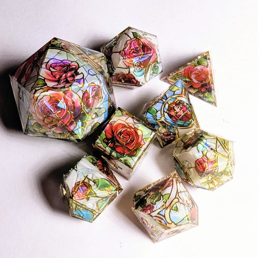 Stained Glass Rose Washi Tape Dice Set