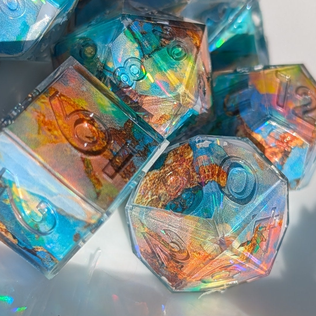 Fire Opal Inspired Washi Tape Dice Set