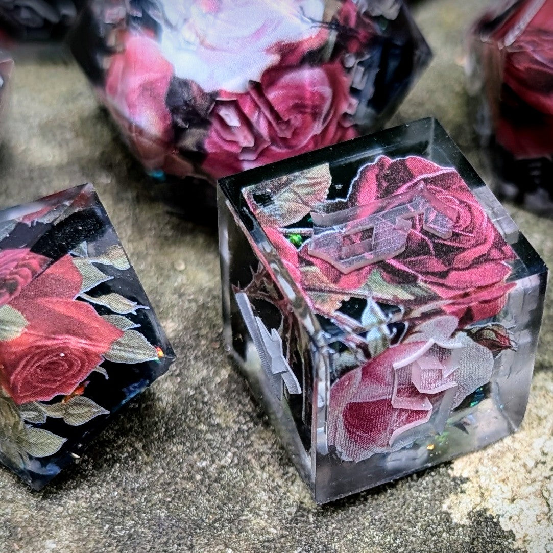Rose for My Love Alt 7pc Dice Set